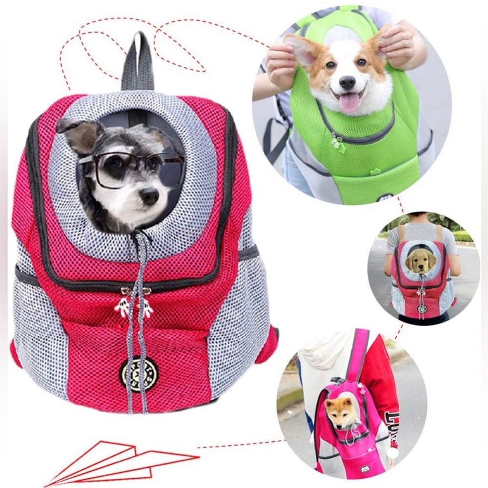 Pet Carrier Backpack for Dog/Cat, Breathable Head-Out Design, Waterproof Bottom